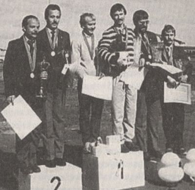 Rzesz&oacute;w 1986, Mistrzostwa Polski. Od lewej: Wyskiel, Nycz, Białek, Skalik, Świadek, W&oacute;jtowicz